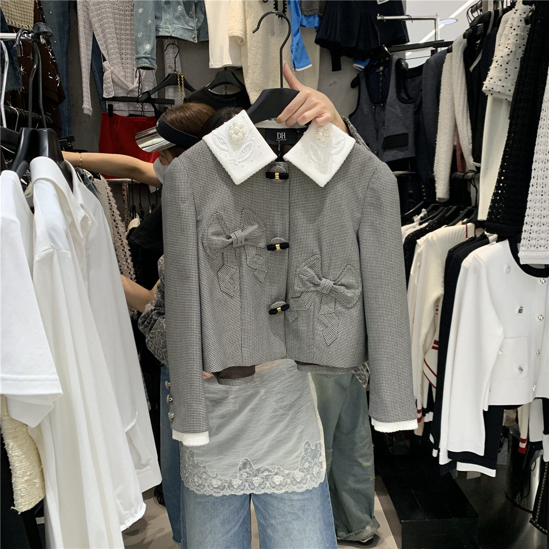 设计感个性蝴蝶结短外套