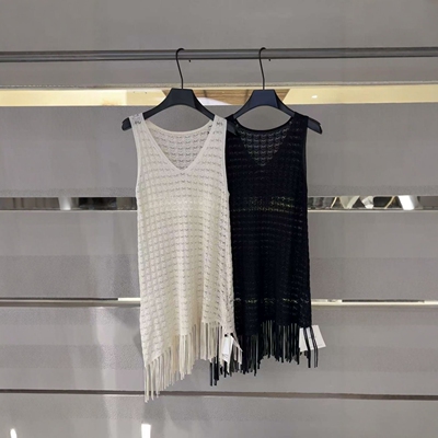 设计感不规则流苏马甲背心