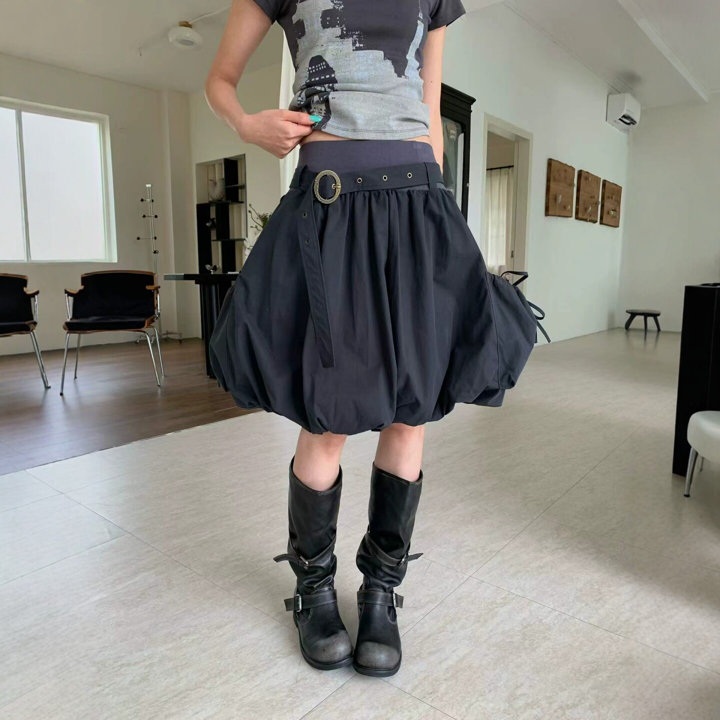 小众设计感花苞半身裙女秋