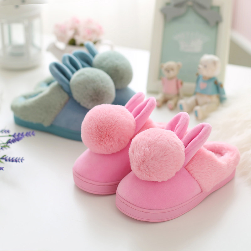 Pantoufles enfants en suède pour hiver - semelle plastique - Ref 986547 Image 3