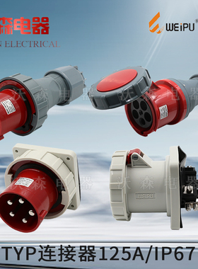 WEIPU威浦工业插头插座TYP连接器125A3芯4芯5芯 防水插头IP67