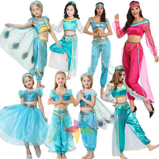 万圣节茉莉公主裙儿童迪士尼阿拉丁神灯女童肚皮舞蹈印度演出服装