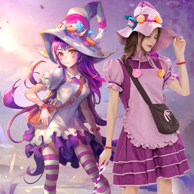 万圣节成人服装cosplay甜美糖果女巫化妆舞会角色扮演女孩表演服