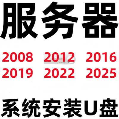 纯净版 Windows Server 2025 2022 2019 2016 2012 系统安装U盘