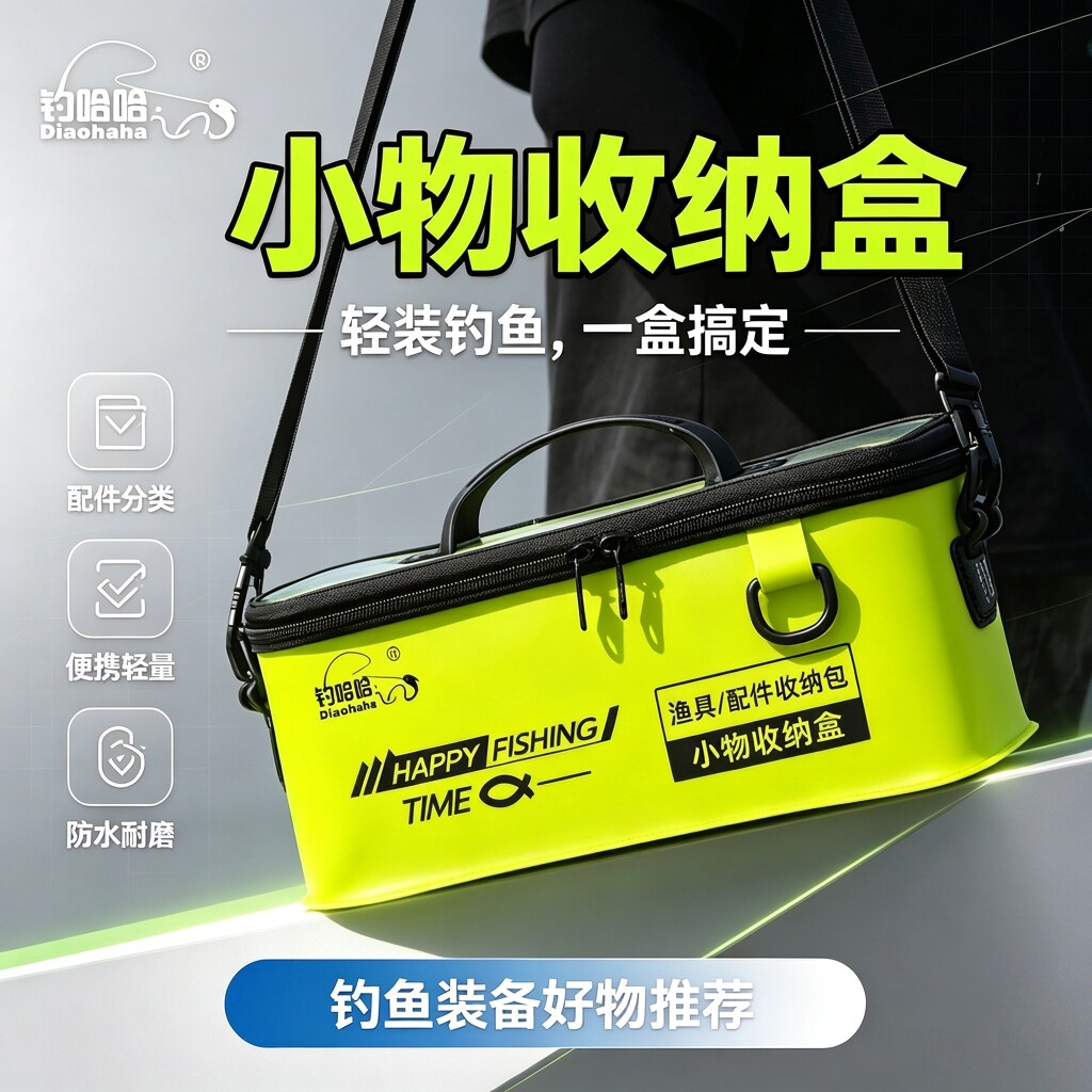 新款多功能小物钓收纳盒EVA耐用大号大容量耐用便携新款钓鱼竿包