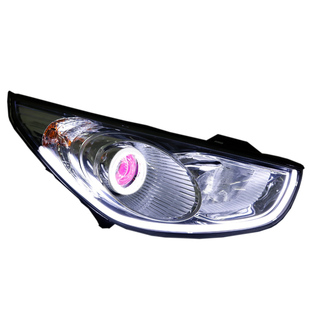 现代iX35大灯总成改装激光大灯流水前大灯LED灯海5双光透镜适用于