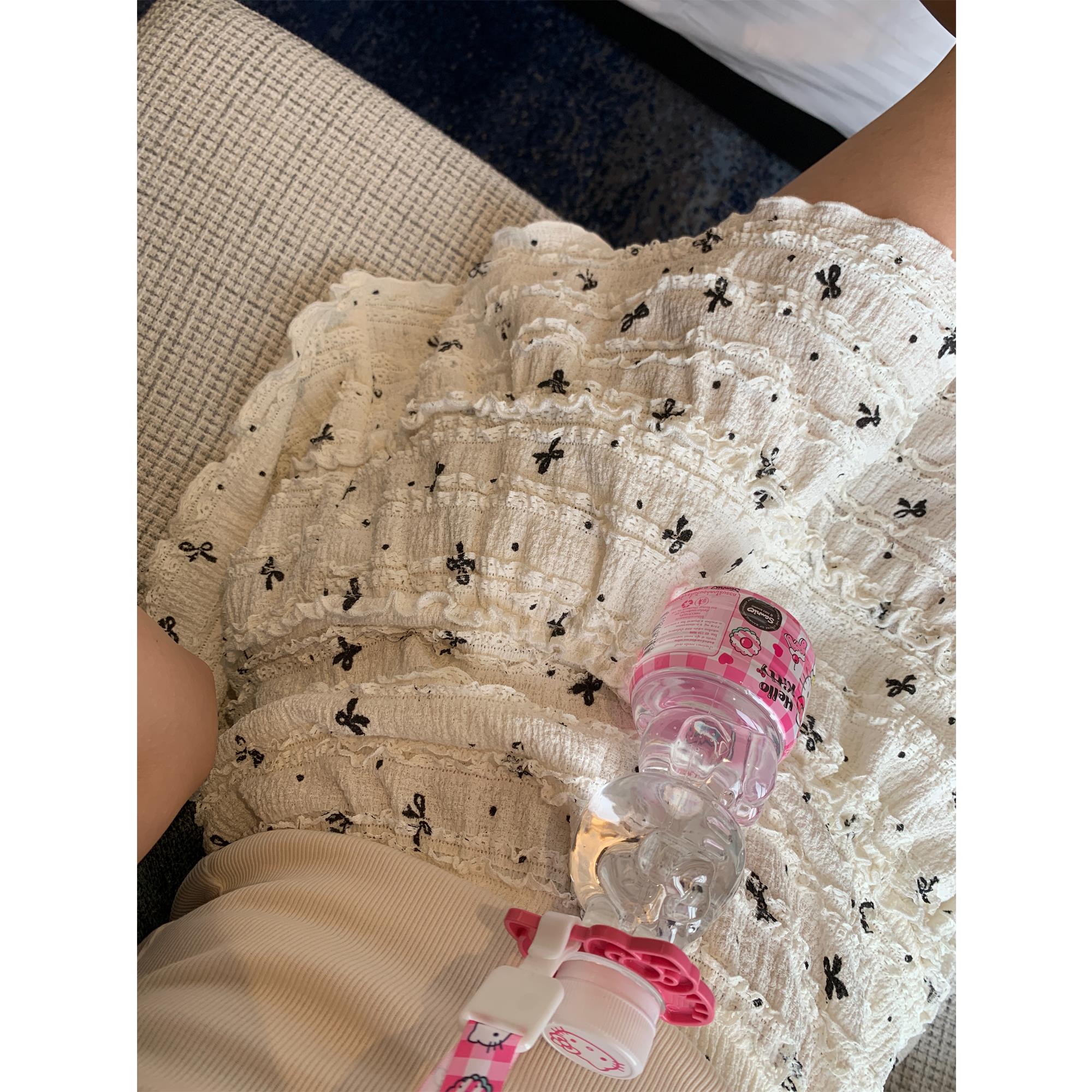 显瘦显高香草千层裙 半身裙女夏季短裙a字蕾丝蝴蝶结白色蛋糕裙