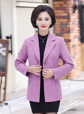 w21春秋装外套中老年女妈妈装中年气质洋气西装春天a01短款小西服