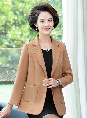 w21春秋外套中老年女2026新款妈妈气质洋气西装春装a91短款小西服