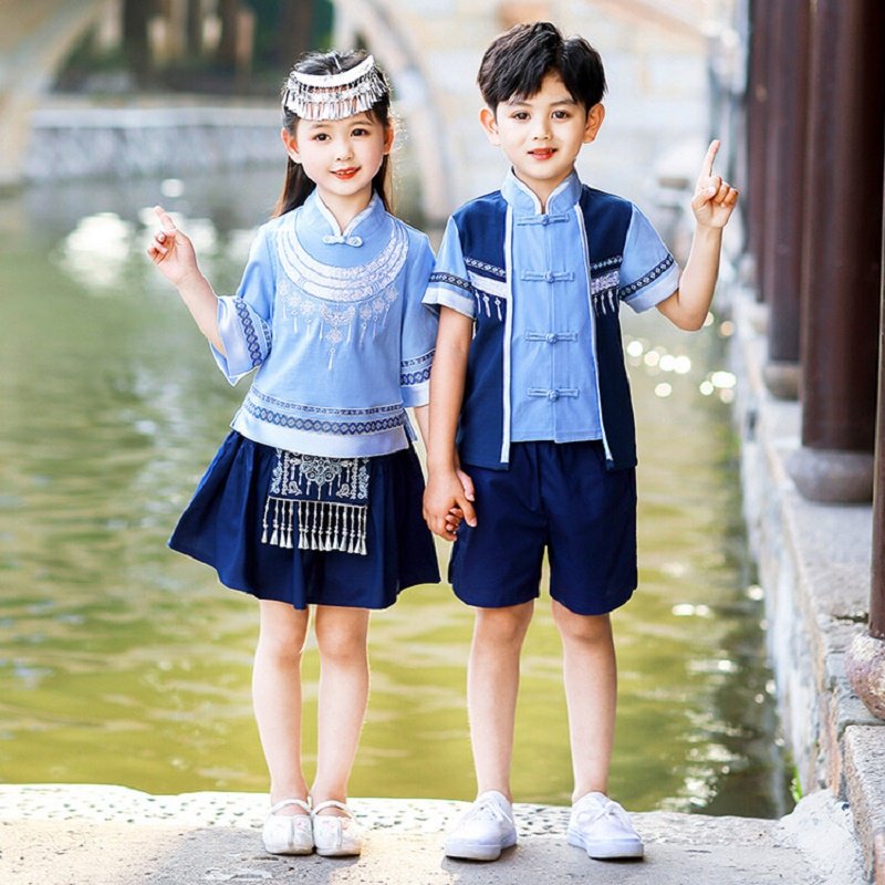 六一儿童节表演服小学生班服汉服图片