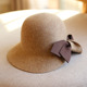 秋冬羊毛呢礼帽韩版 百搭蝴蝶结盆帽优雅渔夫帽子女潮英伦风遮阳帽