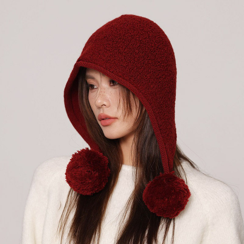 秋冬羊毛混纺毛球巴拉克法帽女显脸小保暖针织帽防风出游逛街毛线,服饰配件/皮带/帽子/围巾,帽子,淘宝优惠券,粉丝福利购,淘宝优惠卷