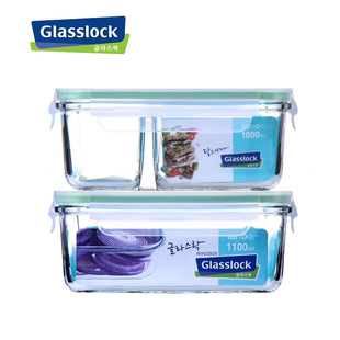 glasslock玻璃保鲜盒上班族带盖冰箱密封微波炉专用便当饭盒碗