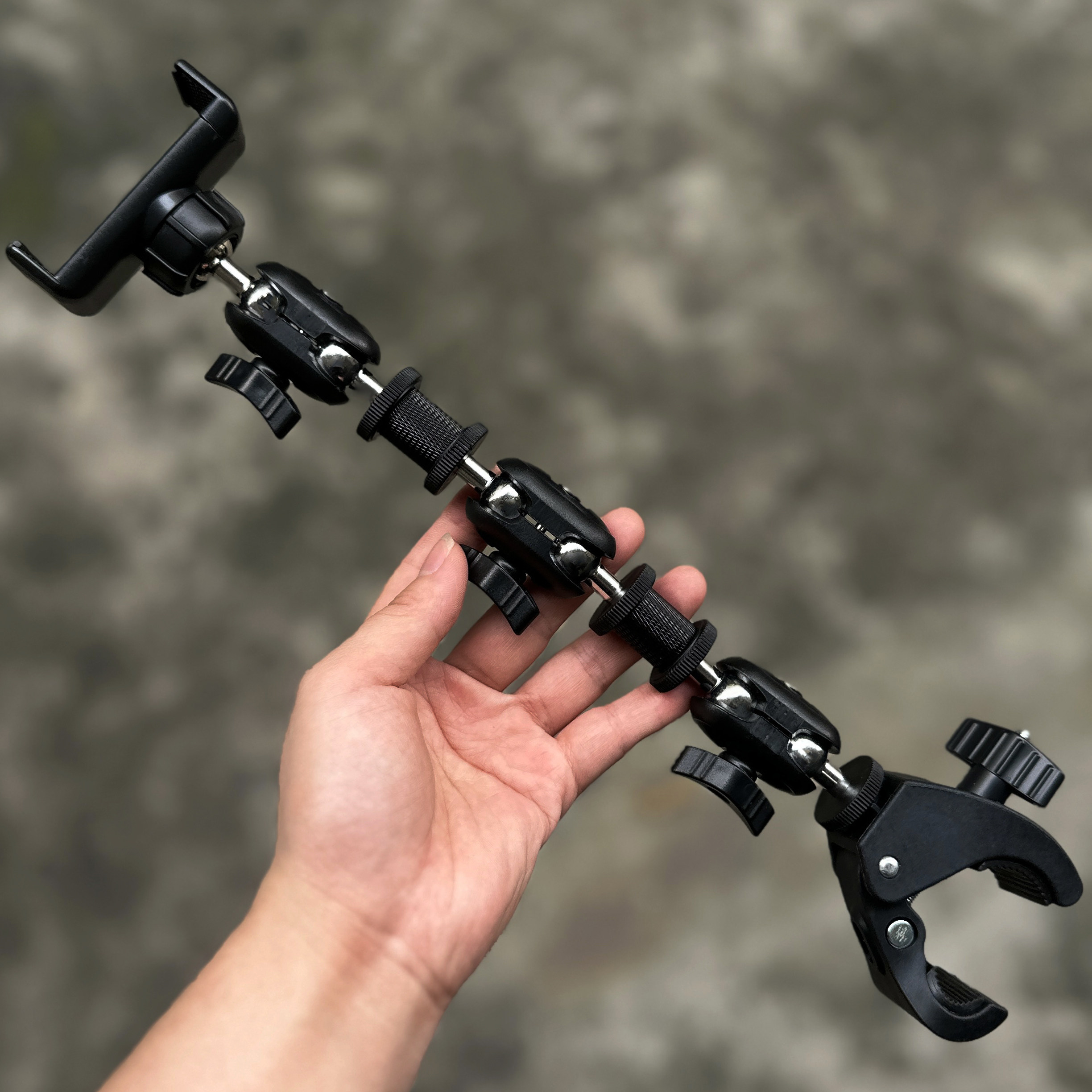 大号钳夹支架旋转豌豆直播万向懒人手机固定方向盘手机座车载支架