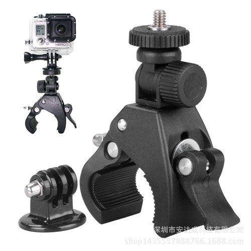GOPRO配件 hero7/6/5/4 单车大直径支架 自行车夹 摩托车相机支架