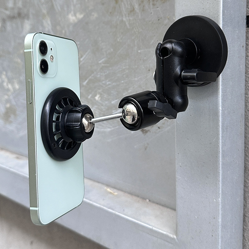 健身房双向磁铁Magsafe磁吸支架金属豌豆夹手机支架户外直播支