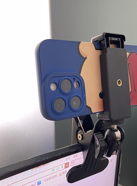 迷你款手机架夹子台式电脑外置摄像头支架直播外接罗技c1000e支夹