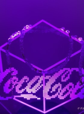 炫彩喜马拉雅爆花水晶包金项链女