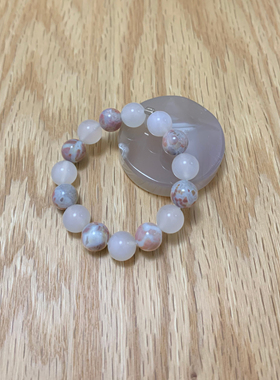 原创红豆撞奶阿拉善玛瑙手串女