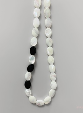 原创天然珍珠母贝玛瑙撞色项链女