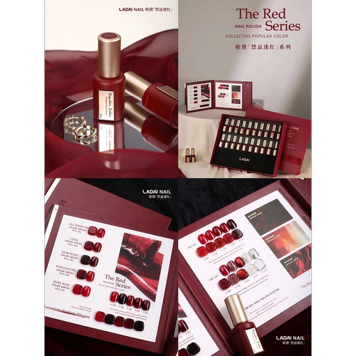 鸥博丽小妖精金ladai啦黛20色红色甲油胶美甲店新年深红酒红大红