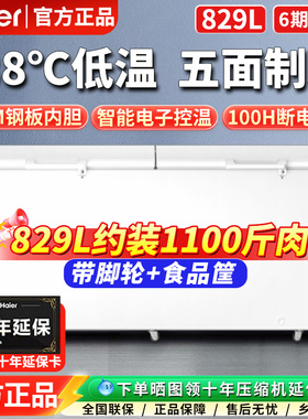 海尔冰柜369/519/829升商用大容量大冷柜冷藏冷冻转换海鲜食品柜