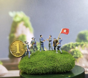 人偶摆件微缩场景小人井冈山会师红军 人物高二厘米