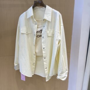 字母吊带背心衬衫外套上衣两件套装短款短外套复古小个子翻领港味