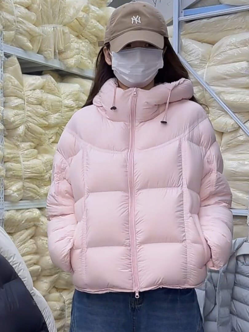 2026秋冬新款韩版泡芙加厚连帽羽绒服女短款90白鸭绒洋气百搭外套