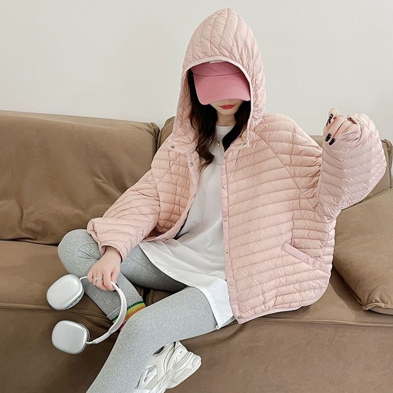 2025新国标90%白鸭绒秋冬新款轻薄羽绒服女宽松短款连帽时尚外套