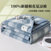 A类100%正品 新疆棉花夏被可机洗空调被双人纯棉夏凉被单人学生
