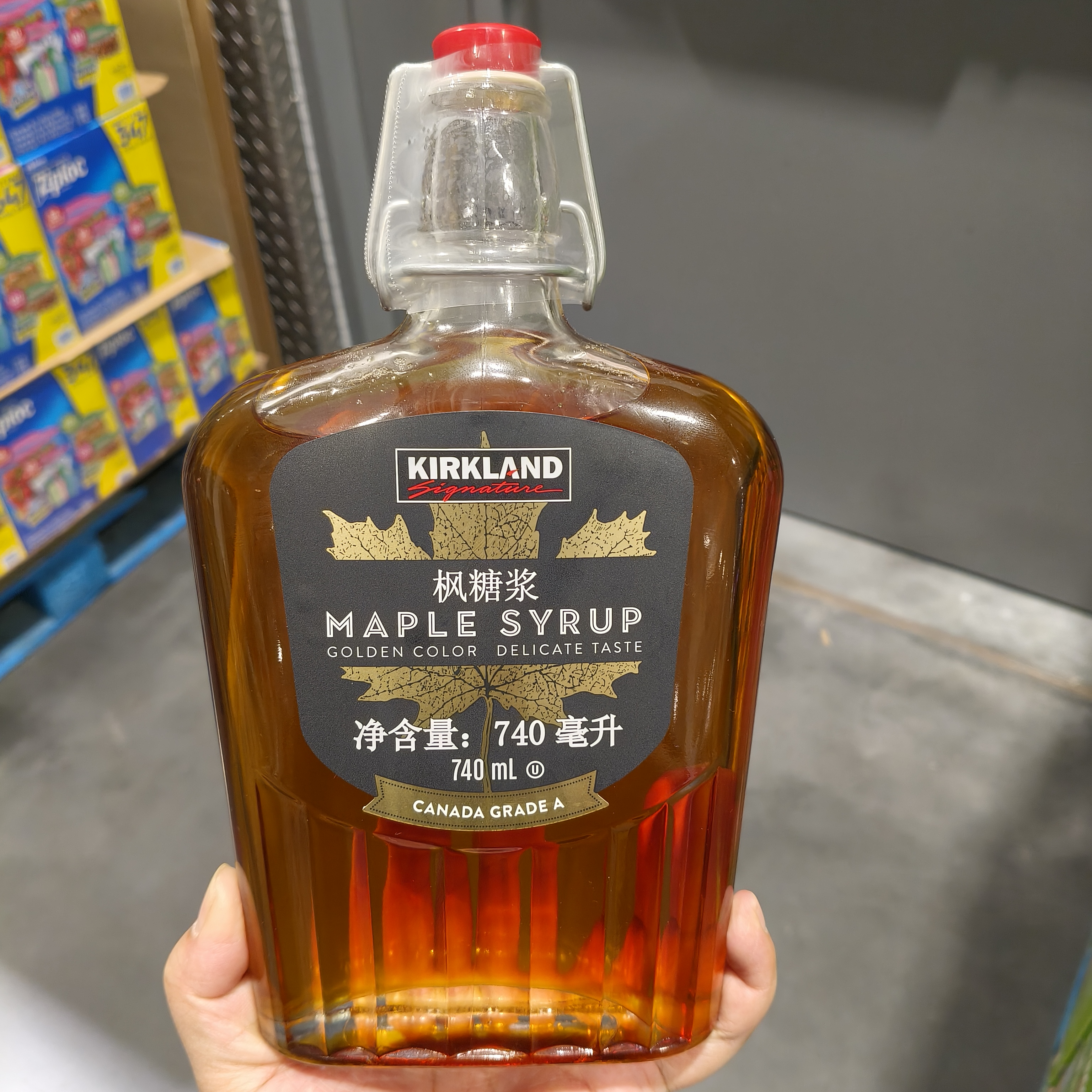 开市客加拿大进口科克兰纯枫糖浆740ml 枫叶树糖浆A级琥珀色0脂肪