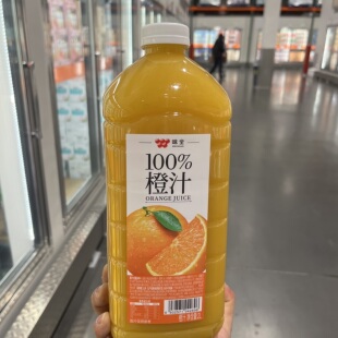 开市客味全100%橙汁脐橙鲜榨纯果汁2升大瓶装0防腐无添加剂饮料
