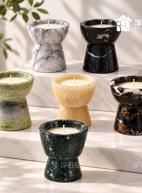 70g花果调高级大理石香薰烛台欧式复古法式浪漫氛围感装饰摆件