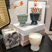 饰摆件 浪漫氛围感装 70g花果调高级大理石香薰烛台欧式 复古法式