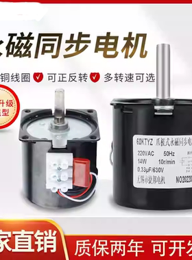 永磁同步电机低速微型68KTYZ/60KTYZ低速电机220V减速电机马达