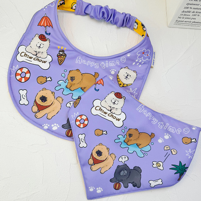 原创松狮围巾三角巾狗狗口水巾