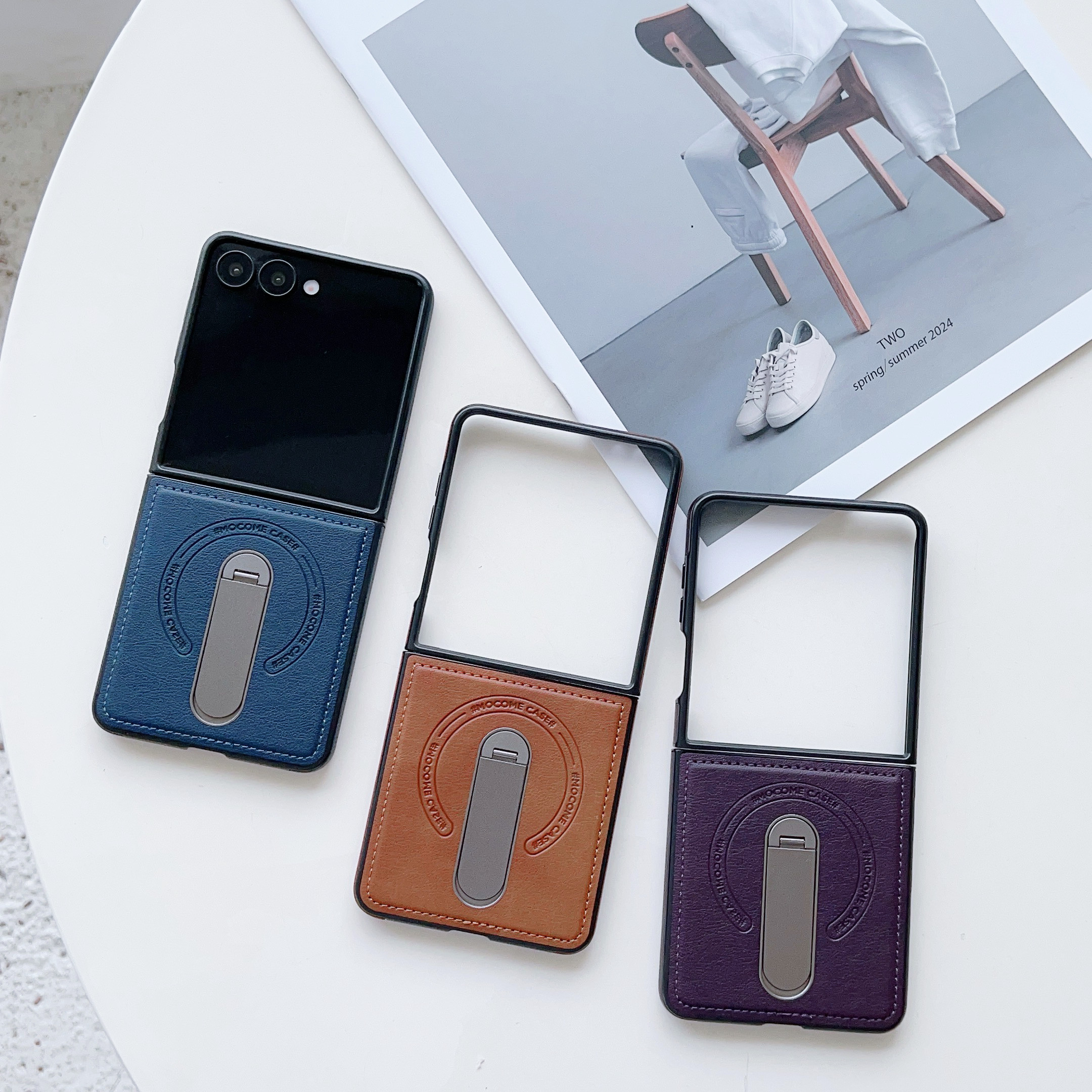 适用三星flip7带支架磁吸保护套