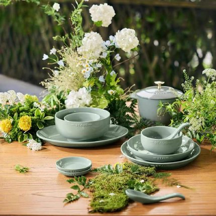 Staub珐宝自然秘境陶瓷饭碗碟勺盘法式汤碗鱼盘马卡龙色餐具套装