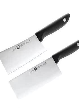 德国双立人Point s炫彩银点红点进口不锈钢厨房切菜刀斩骨砍骨刀