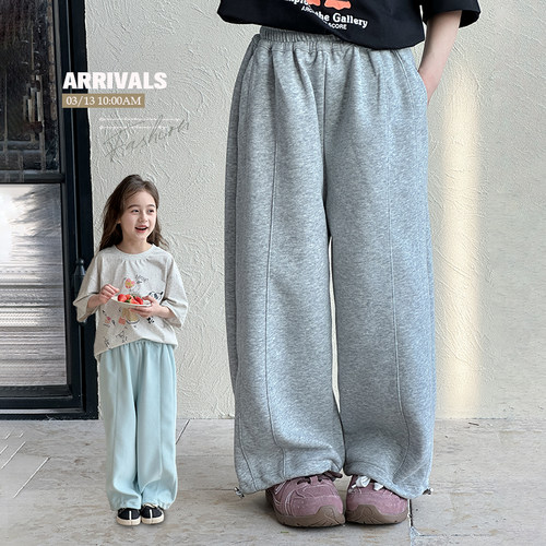 女童裤子25秋季新款韩版直筒裤儿童洋气休闲裤中大童百搭运动卫裤