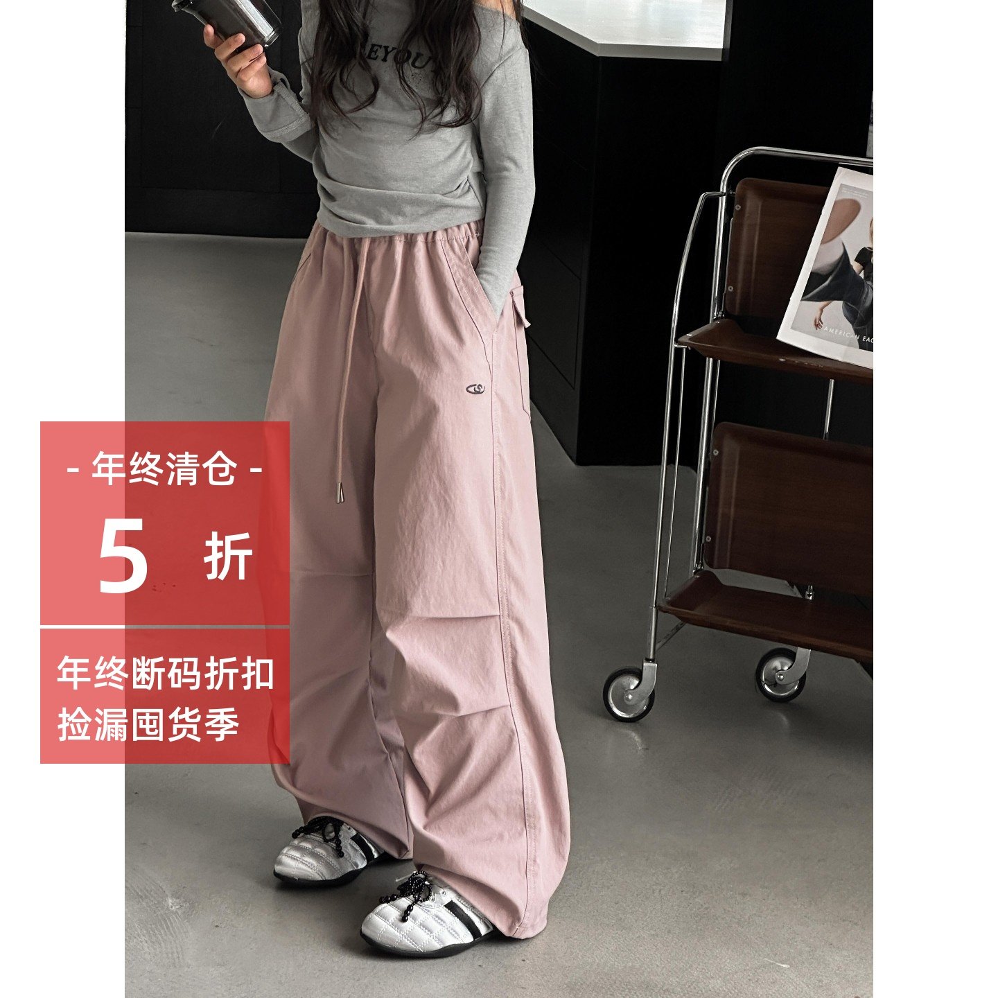 女童裤子2025秋季新款儿童韩版工装裤中大童时髦洋气宽松阔腿裤,童装/婴儿装/亲子装,工装裤,淘宝优惠券,粉丝福利购,淘宝优惠卷