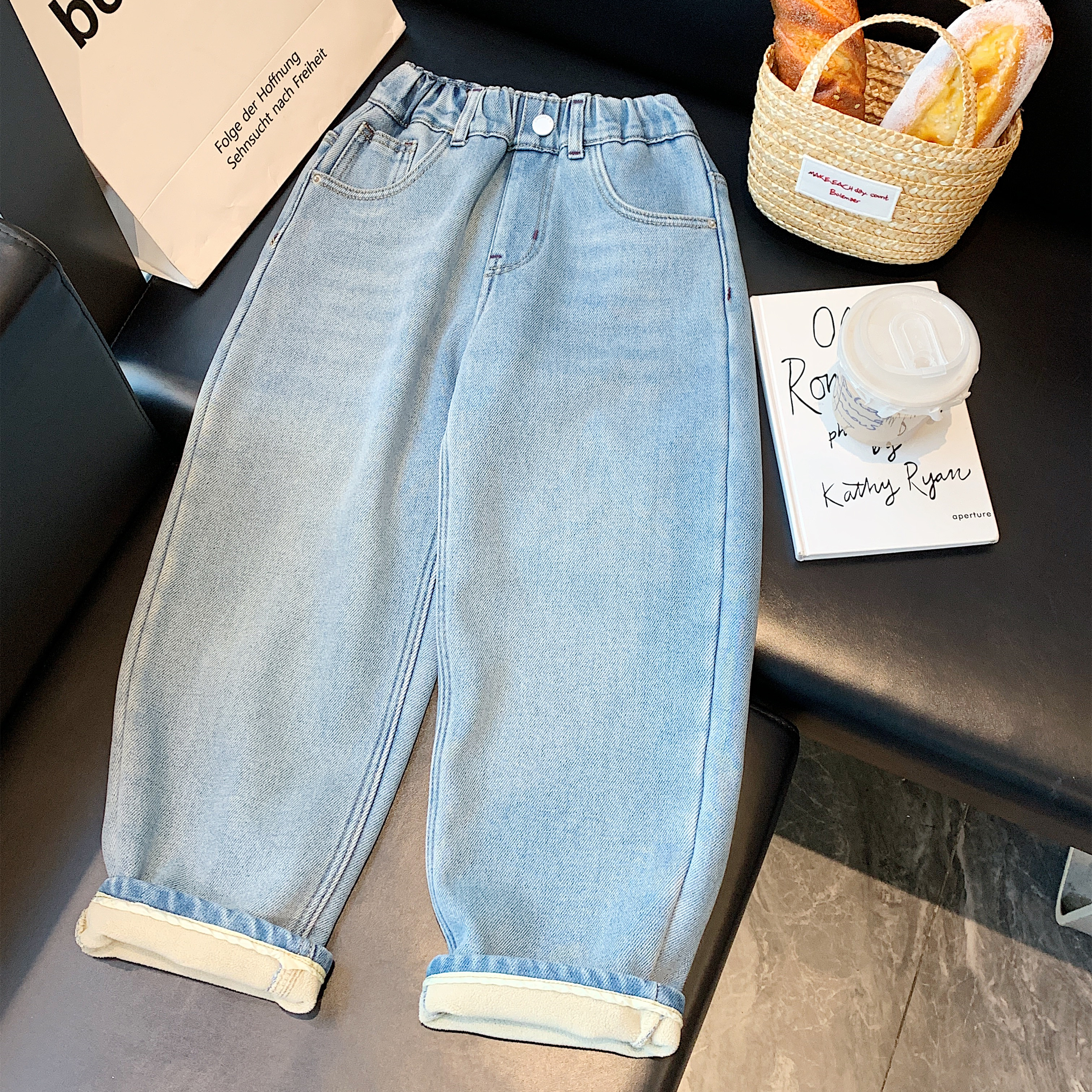 男女童时髦洋气老爹裤宽松萝卜裤