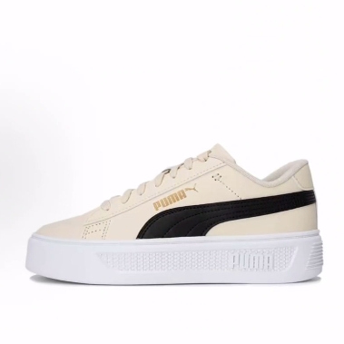 PUMA彪马 Smash Platform v3 Sneakers 低帮 板鞋 女款 米黑
