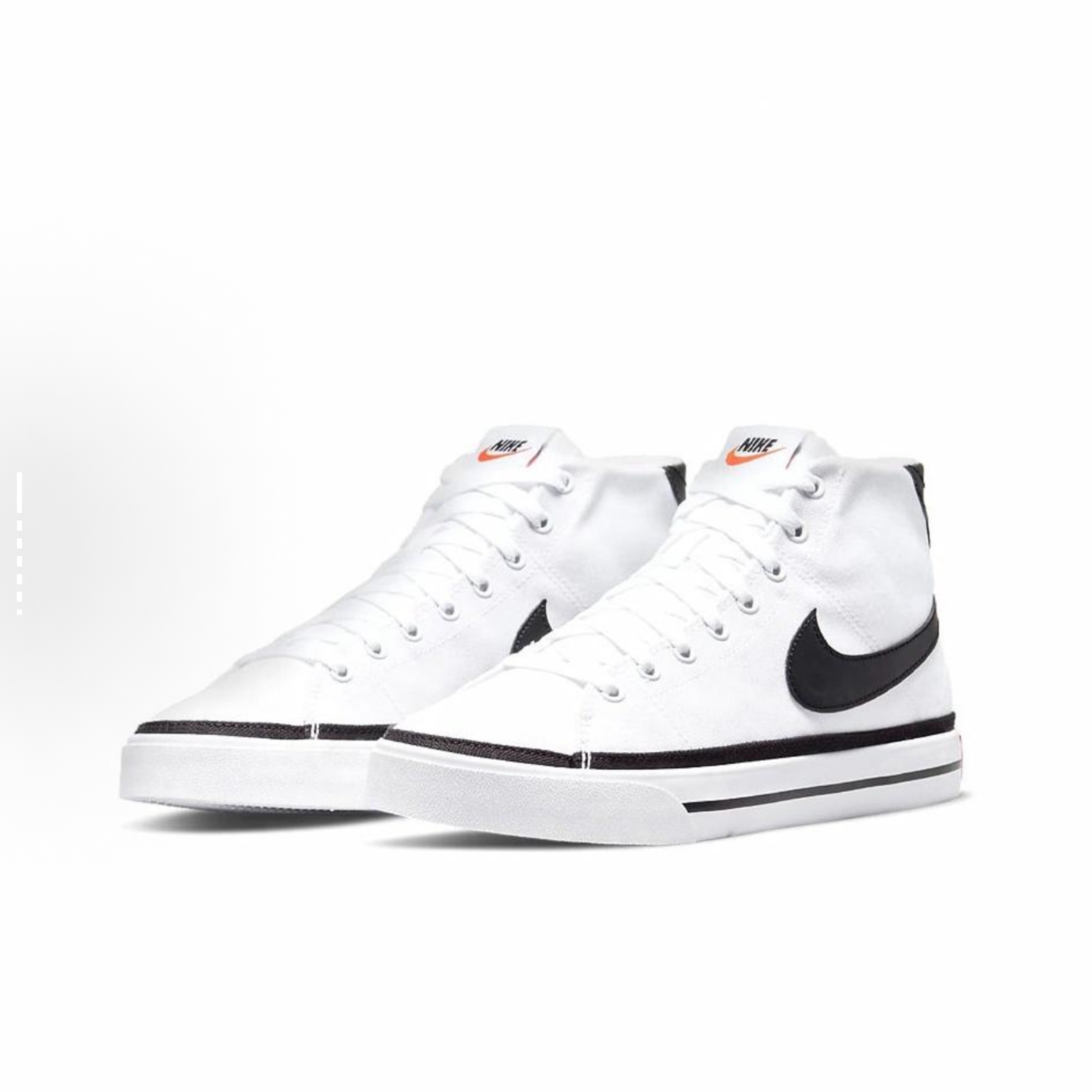 Nike Court Legacy Canvas Mid 中帮 板鞋 男款 白黑