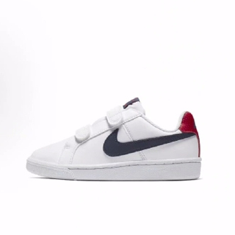 Nike Court Royale系列 低帮 板鞋 白蓝红 中小童