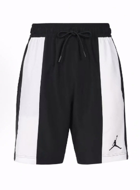 Jordan Dri-FIT 拼色抽绳系带速干直筒运动短裤 男款 黑色