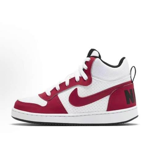 Nike Court Borough Mid 合成革 休闲 中帮 板鞋 白红拼接 青少年