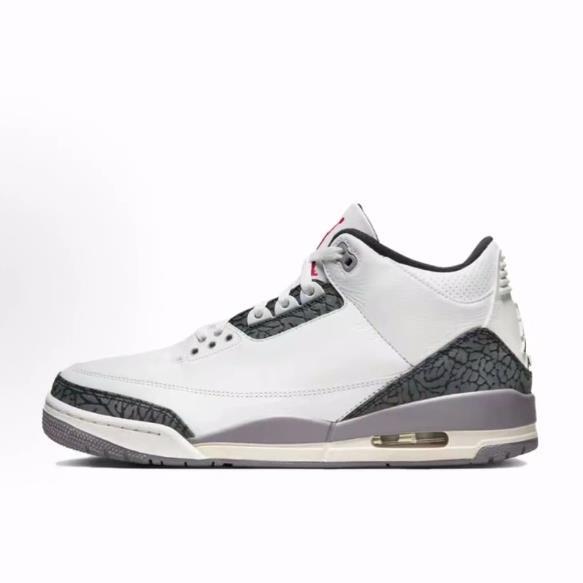 Jordan Air Jordan 3 防滑 中帮 复古篮球鞋 男款 白灰