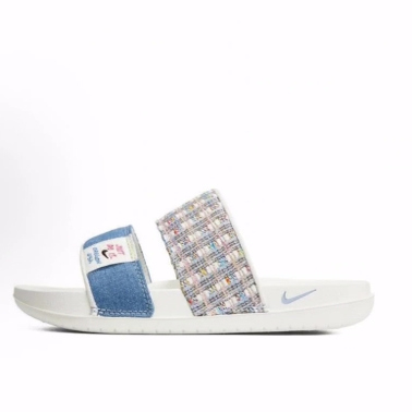 Nike Offcourt Duo Slide舒适缓震 橡胶底一字拖鞋 女款 白蓝